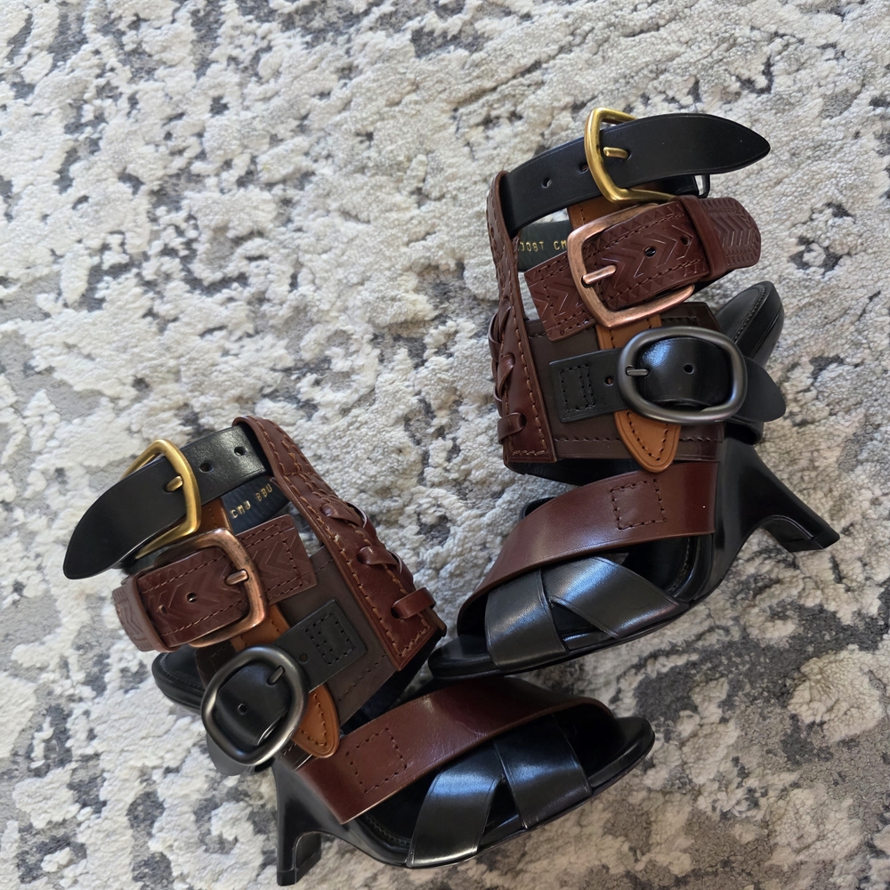 Tom Ford Brown and Black Heeled Sandals